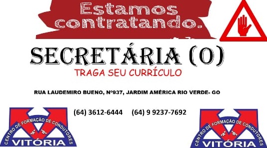 VAGA DE EMPREGO | SECRETÁRIA(O) | CENTRO DE FORMAÇÃO DE ...